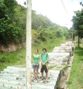 Escadaria que leva a Cidade Alta de Porto Seguro