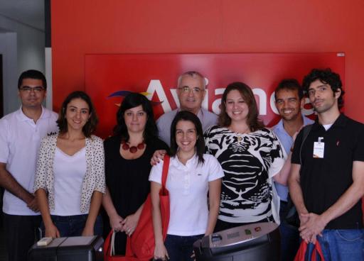 Blogueiros na Avianca com Tarcisio Gargioni. Foto - Eduardo Ogata