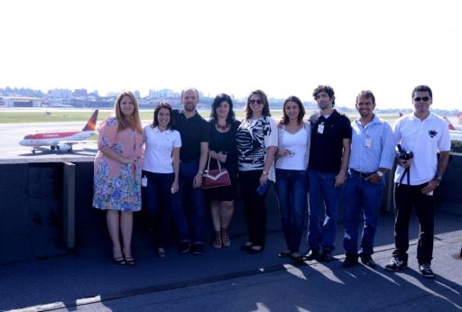 Reunidos na cobertura do prédio da Avianca. Foto - Eduardo Ogata
