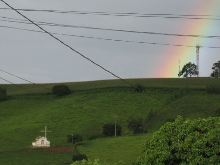 casinha com por do sol