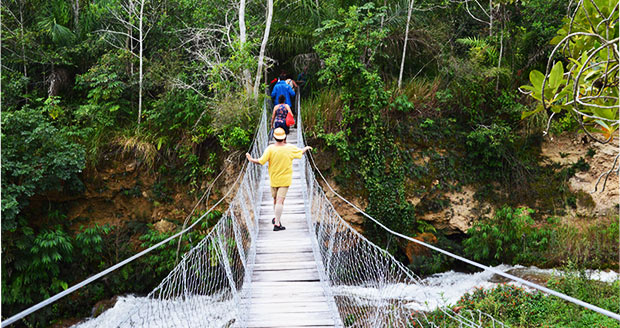 trilha ponte suspensa