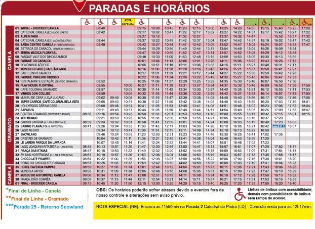 bustrour horarios paradas